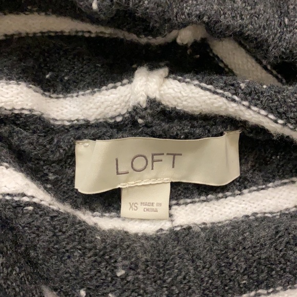 NWOT LOFT Stripe Hooded Poncho Sweater - Picture 10 of 11
